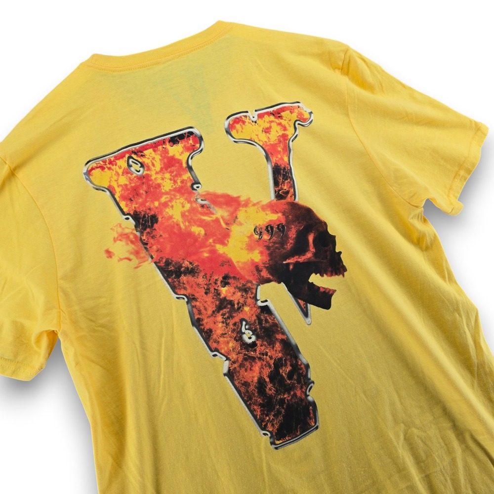 Juice WRLD x VLONE Legends Never Die T Shirt Mens Large Yellow Inferno Tee